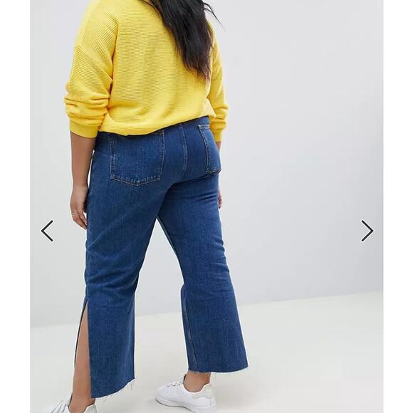 Asos Design Curve Recycled Florence Straight Leg Jeans With Side Splits Plus 28 - Picture 11 of 11